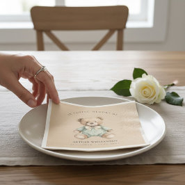 In Loving Memory Teddy Bear Baby Memorial Napkin スタンダードカクテルナプキン