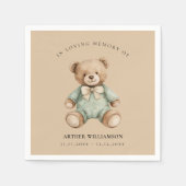 In Loving Memory Teddy Bear Baby Memorial Napkin スタンダードカクテルナプキン (正面)