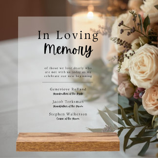 In Loving Memory Wedding Remembrance Acrylic Sign アクリルサイン