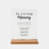 In Loving Memory Wedding Remembrance Acrylic Sign アクリルサイン (正面)