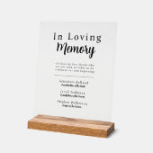 In Loving Memory Wedding Remembrance Acrylic Sign アクリルサイン (傾斜)