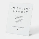 In Loving Memory Wedding Remembrance Pedestal Sign 台座サイン (正面)