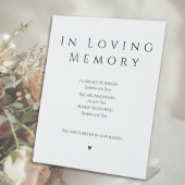 In Loving Memory Wedding Remembrance Pedestal Sign 台座サイン