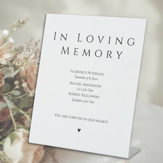 In Loving Memory Wedding Remembrance Pedestal Sign 台座サイン