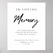 In Loving Memory Wedding Remembrance Sign ポスター (正面)