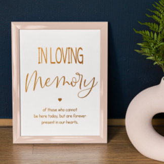 In Loving Memory wedding sign 8x10 poster ポスター