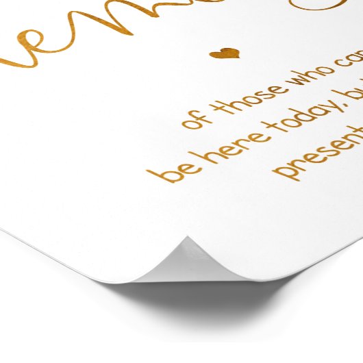 In Loving Memory wedding sign 8x10 poster ポスター (角)