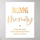 In Loving Memory wedding sign 8x10 poster ポスター (正面)