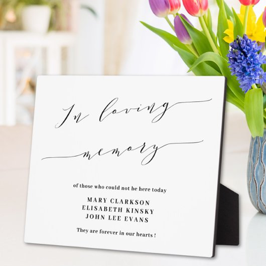 In loving memory wedding sign Tabletop Plaque フォトプラーク