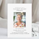 In Loving Memory White Photo Funeral Invitation 招待状