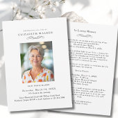 In Loving Memory White Photo Funeral Invitation 招待状