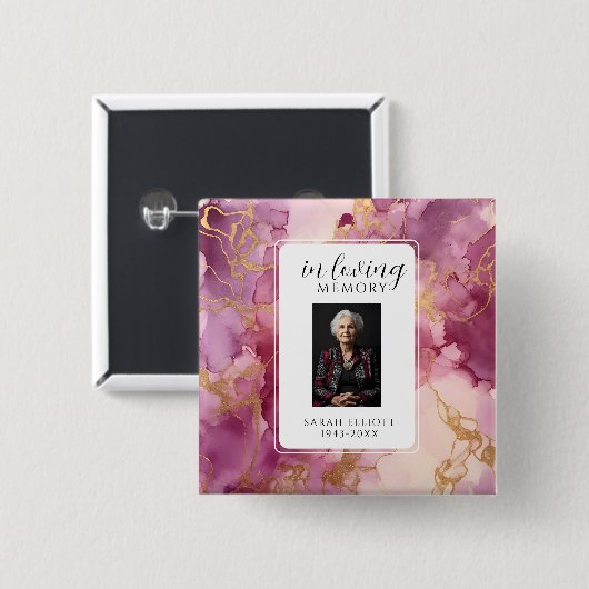 In Loving Memory with Photo | Personal 缶バッジ (正面&裏面)