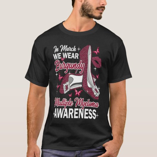 In March Wear Burgundy Multiple Myeloma Awareness  Tシャツ (正面)