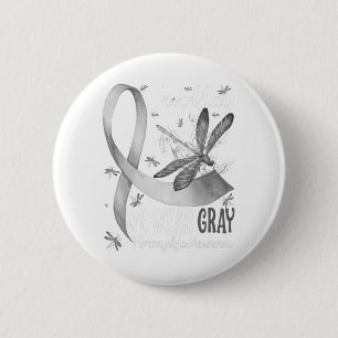In May We Wear Gray Brain Cancer Awareness 缶バッジ