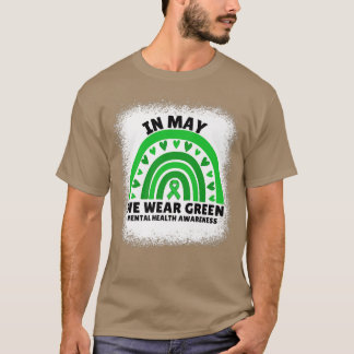 In May We Wear Green Cute Mental Health Awareness Tシャツ
