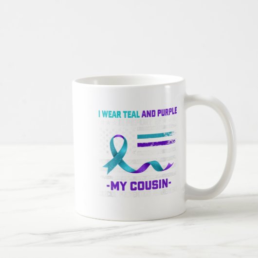 In Memory Cousin Suicide Awareness Prevention Amer コーヒーマグカップ (右)