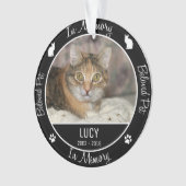 In Memory - Loss of Catカスタム – 写真/名前 オーナメント (正面)