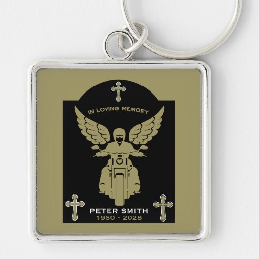 In Memory Motorbike Rider Biker Funeral キーホルダー (正面)
