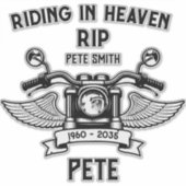 In Memory Motorbike Rider Biker Funeral シール (正面)