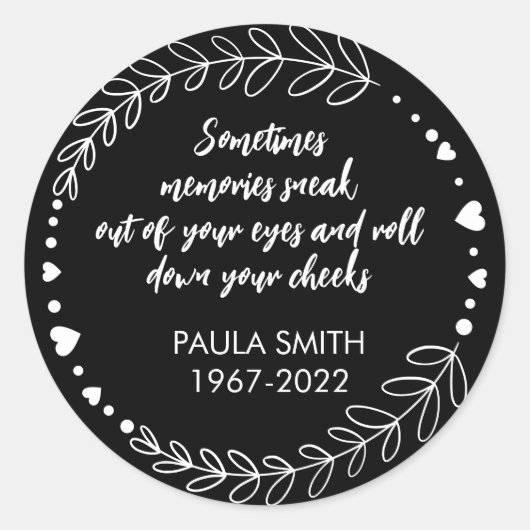 In Memory Of.ティッシュステッカー ラウンドシール (正面)