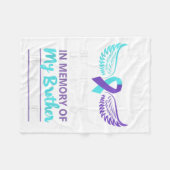 In Memory Of Brother Suicide Awareness Prevention  フリースブランケット (正面(横))