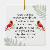 In Memory of | Cardinal Poem Memorial Keepsake セラミックオーナメント (裏面)