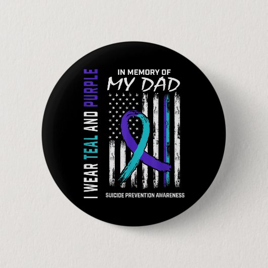 In Memory Of Dad Suicide Awareness Prevention Amer 缶バッジ (正面)