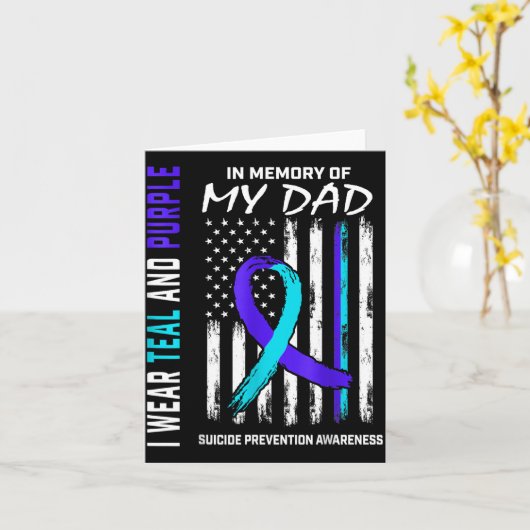 In Memory Of Dad Suicide Prevention Awareness Amer カード (黄色い花)