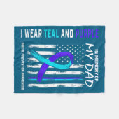 In Memory Of Dad Suicide Prevention Awareness Amer フリースブランケット (正面(横))