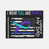 In Memory Of Dad Suicide Prevention Awareness Amer フリースブランケット (正面(横))