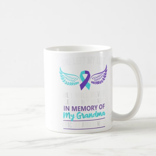 In Memory Of Grandma Suicide Awareness Prevention コーヒーマグカップ (右)