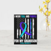 In Memory Of My Grandson Suicide Awareness Flag Ba カード (黄色い花)