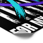 In Memory Of My Grandson Suicide Awareness Flag Ba ポスター (角)