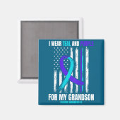 In Memory Of My Grandson Suicide Awareness Flag Ba マグネット (正面/裏面)