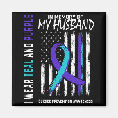 In Memory Of My Husband Suicide Awareness Preventi マグネット (正面)