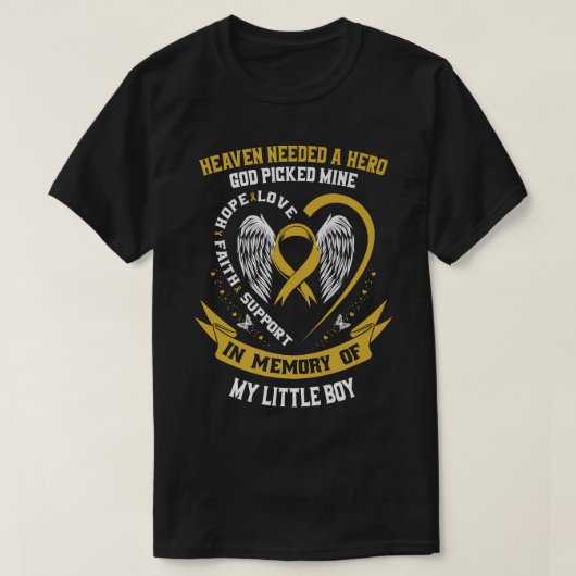 In Memory of My Little Boy Son Childhood Cancer Aw Tシャツ (デザイン正面)