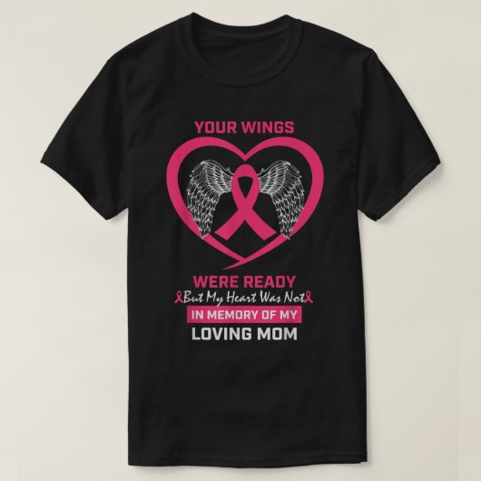 In Memory Of My Loving Mother Mom Breast Cancer Aw Tシャツ (デザイン正面)