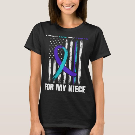 In Memory Of My Niece Suicide Awareness Usa Flag C Tシャツ (正面)