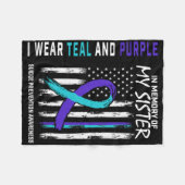 In Memory Of My Sister Suicide Awareness Preventio フリースブランケット (正面(横))