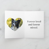 In Memory Of Pet Memorial Sympathy Custom Photo カード (内部)