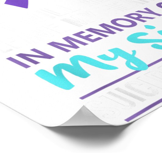 In Memory Of Sister Suicide Awareness Prevention  ポスター (角)