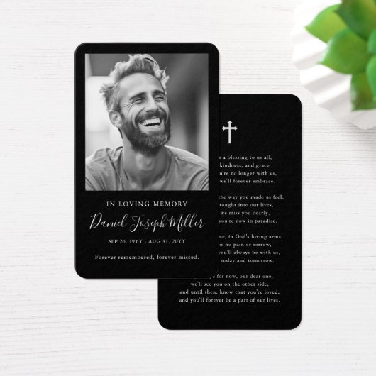 In Memory Photo葬儀記念祈りの言葉カード (デスク)