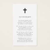 In Memory Photo Funeral Memorial Prayer Cards (裏面)