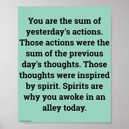 "In moderation", funny, humor, joke ポスター (正面)