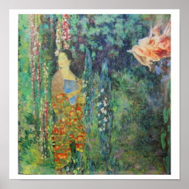 In Monet's Hanging Gardens - collage art ポスター
