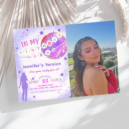 In My誕生日エラパープル誕生日写真 招待状