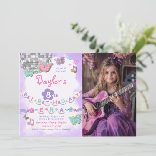 In My誕生日時代のパーティの招待状と写真 招待状 (スタンド正面)