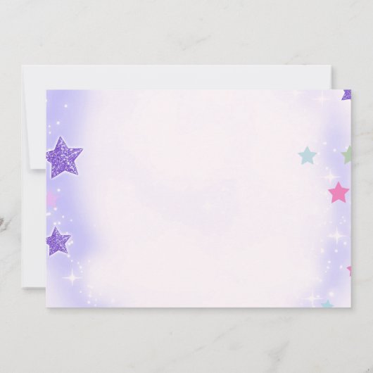 In My10代の若者エラパープルディスコ誕生日写真 招待状 (裏面)