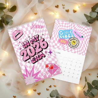 In My 2026 Era Pink Aesthetic Calendar with Quotes カレンダー