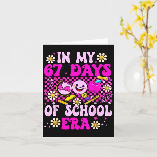 In My 67 Days Of School Era Coquette Bow Six Seven カード (黄色い花)